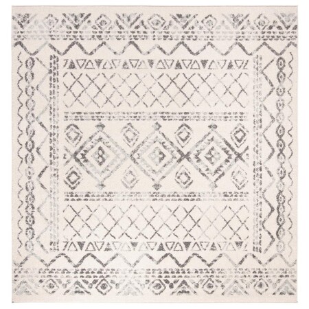 Flowers First 10 x 10 ft. Tulum Contemporary Square Area Rug Ivory & Grey FL1868102